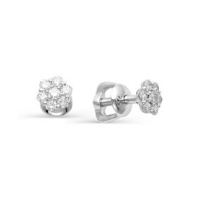 Серьги из белого золота АЛЬКОР 21820-200 с бриллиантом 21820-200 фото