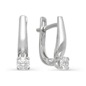 Серьги из белого золота АЛЬКОР 21847-200 с бриллиантом 21847-200 фото