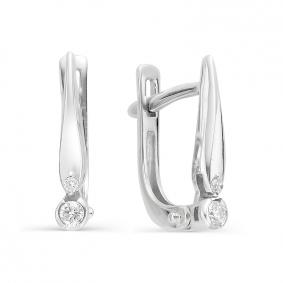 Серьги из белого золота АЛЬКОР 21879-200 с бриллиантом 21879-200 фото