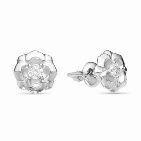 Серьги из белого золота АЛЬКОР 22090-200 с бриллиантом 22090-200 фото