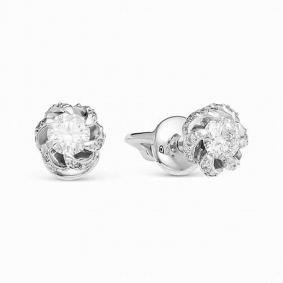 Серьги из белого золота АЛЬКОР 22091-200 с бриллиантом 22091-200 фото
