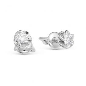 Серьги из белого золота АЛЬКОР 22094-200 с бриллиантом 22094-200 фото