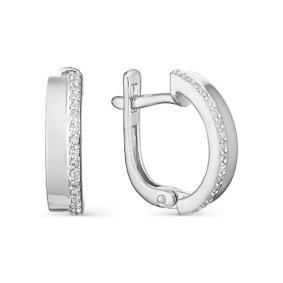 Серьги из белого золота АЛЬКОР 22097-200 с бриллиантом 22097-200 фото