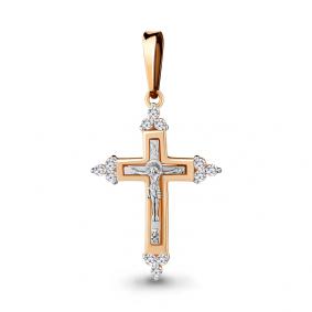 Золотая подвеска AQUAMARINE 22153А с фианитом 22153А фото