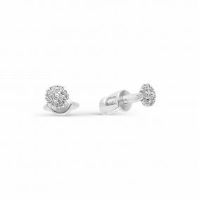 Серьги из белого золота АЛЬКОР 22168-200 с бриллиантом 22168-200 фото