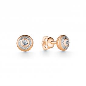 Золотые серьги АЛЬКОР 22185-100 с бриллиантом 22185-100 фото