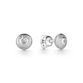 Серьги из белого золота АЛЬКОР 22185-200 с бриллиантом 22185-200 фото