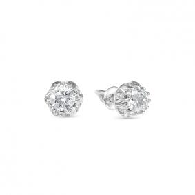 Серьги из белого золота АЛЬКОР 22244-200 с бриллиантом 22244-200 фото