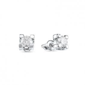 Серьги из белого золота АЛЬКОР 22248-200 с бриллиантом 22248-200 фото