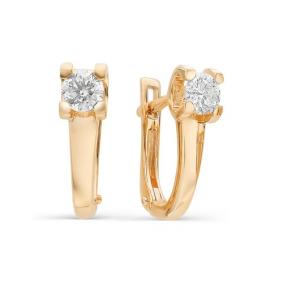 Золотые серьги АЛЬКОР 22272-100 с бриллиантом 22272-100 фото