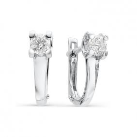Серьги из белого золота АЛЬКОР 22272-200 с бриллиантом 22272-200 фото