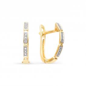 Золотые серьги АЛЬКОР 22292-300 с бриллиантом 22292-300 фото