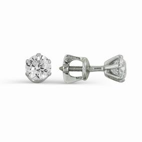 Золотые серьги АЛЬКОР 2230-200 с бриллиантом 2230-200 фото