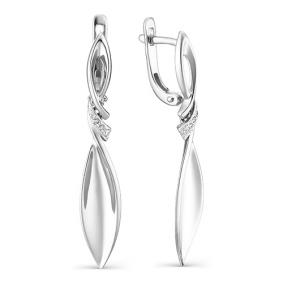 Серьги из белого золота АЛЬКОР 22336-200 с бриллиантом 22336-200 фото