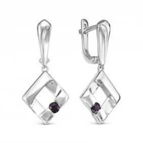 Серьги из белого золота АЛЬКОР 22346-202 с сапфиром 22346-202 фото