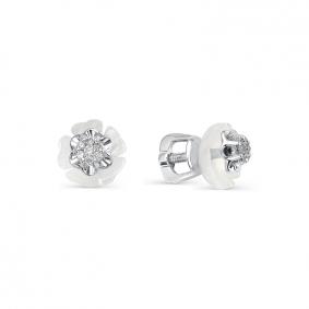 Серьги из белого золота АЛЬКОР 22365-200 с бриллиантом 22365-200 фото