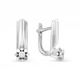 Серьги из белого золота АЛЬКОР 22468-200 с бриллиантом 22468-200 фото