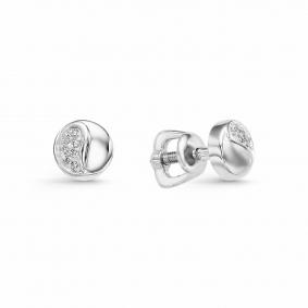 Серьги из белого золота АЛЬКОР 22507-200 с бриллиантом 22507-200 фото