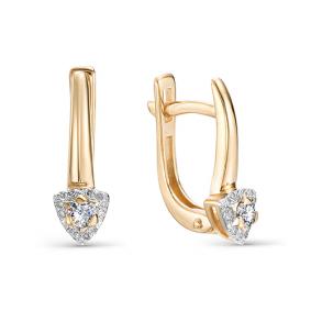 Золотые серьги АЛЬКОР 22511-100 с бриллиантом 22511-100 фото