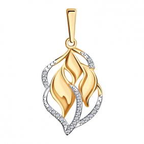 Золотая подвеска AQUAMARINE 22512А с фианитом 22512А фото