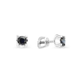 Серьги из белого золота АЛЬКОР 22559-202 с сапфиром 22559-202 фото