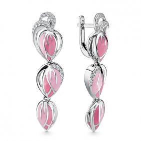 Серьги из белого золота АЛЬКОР 22588-200 с бриллиантом 22588-200 фото