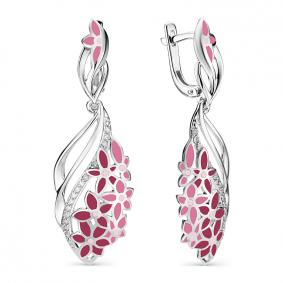 Серьги из белого золота АЛЬКОР 22591-200 с бриллиантом 22591-200 фото