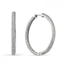 Серьги из белого золота АЛЬКОР 2264-200 с бриллиантом 2264-200 фото