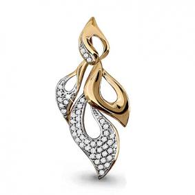 Золотая подвеска AQUAMARINE 22659А с фианитом 22659А фото