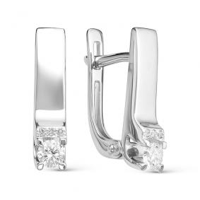 Серьги из белого золота АЛЬКОР 22702-200 с бриллиантом 22702-200 фото