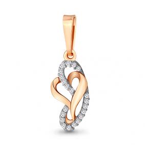 Золотая подвеска AQUAMARINE 22705А с фианитом 22705А фото
