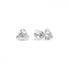 Серьги из белого золота АЛЬКОР 22713-200 с бриллиантом 22713-200 фото