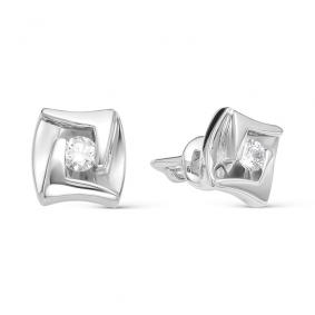Серьги из белого золота АЛЬКОР 22716-200 с бриллиантом 22716-200 фото