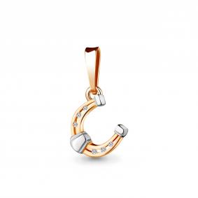 Золотая подвеска AQUAMARINE 22735А с фианитом 22735А фото