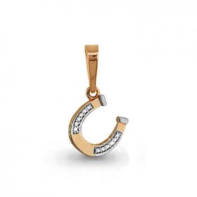 Золотая подвеска AQUAMARINE 22739А с фианитом 22739А фото