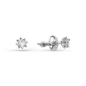 Серьги из белого золота АЛЬКОР 2275-200 с бриллиантом 2275-200 фото