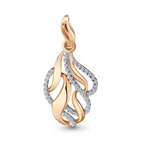 Золотая подвеска AQUAMARINE 22751А с фианитом 22751А фото