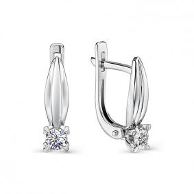 Серьги из белого золота АЛЬКОР 22753-200 с бриллиантом 22753-200 фото