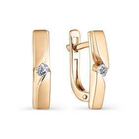 Золотые серьги АЛЬКОР 22756-100 с бриллиантом 22756-100 фото