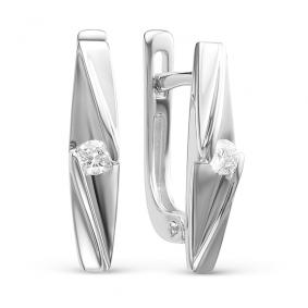 Серьги из белого золота АЛЬКОР 22759-200 с бриллиантом 22759-200 фото