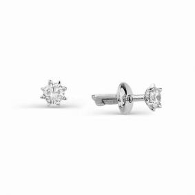 Серьги из белого золота АЛЬКОР 2276-200 с бриллиантом 2276-200 фото