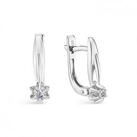 Серьги из белого золота АЛЬКОР 22797-200 с бриллиантом 22797-200 фото