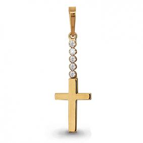 Золотая подвеска AQUAMARINE 22802 с фианитом 22802 фото