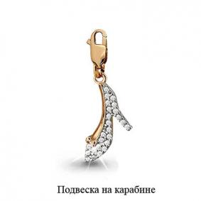 Золотая подвеска AQUAMARINE 22820А с фианитом 22820А фото