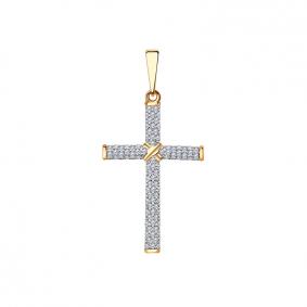 Золотая подвеска AQUAMARINE 22913А с фианитом 22913А фото