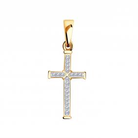 Золотая подвеска AQUAMARINE 22914А с фианитом 22914А фото