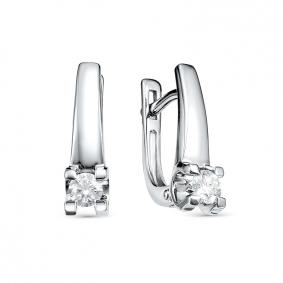 Золотые серьги АЛЬКОР 22927-200 с бриллиантом 22927-200 фото