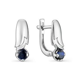 Серьги из белого золота АЛЬКОР 22950-202 с сапфиром 22950-202 фото