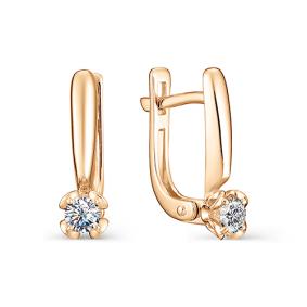 Золотые серьги АЛЬКОР 22959-100 с бриллиантом 22959-100 фото