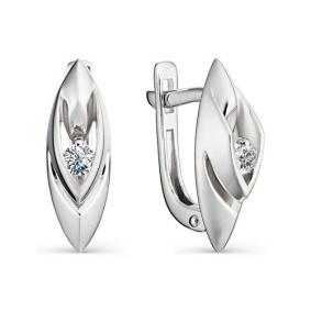 Серьги из белого золота АЛЬКОР 22967-200 с бриллиантом 22967-200 фото